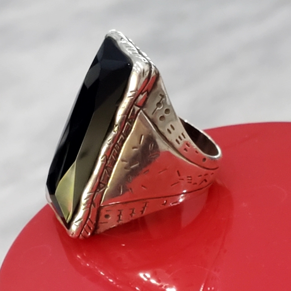 Silpada 925 Sterling Silver Black Onyx Black Tie Ring R2891 - Picture 2 of 9
